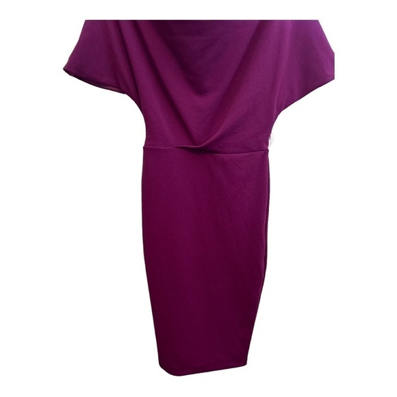 Alexia Admor Olivia Draped Sheath Dress - Plum - Picture 5 of 14